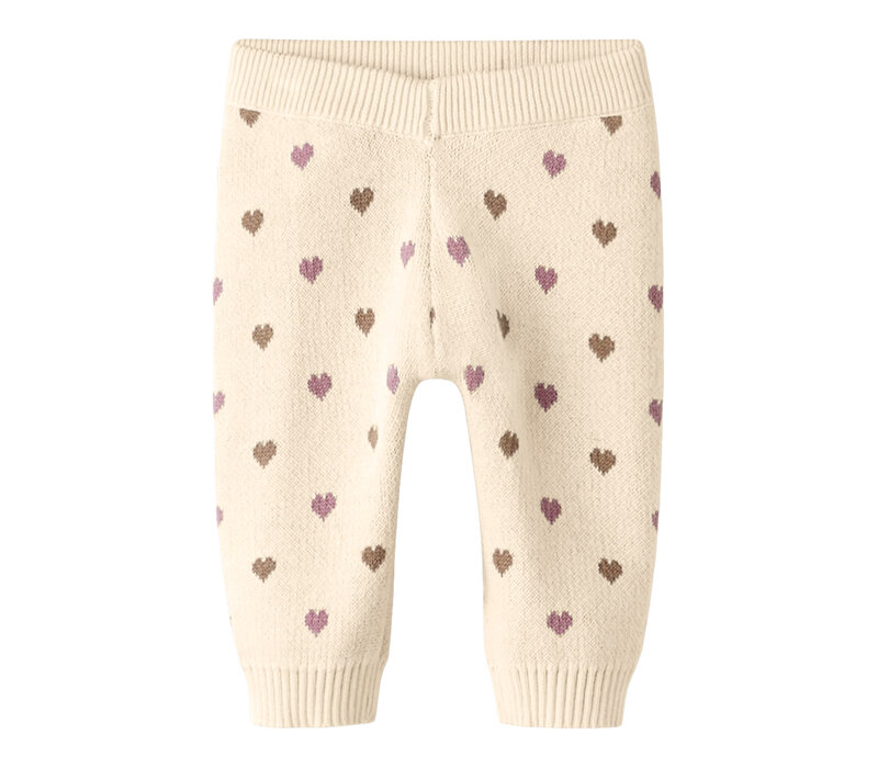 Lil' Atelier NBFSARAN KNIT PANT HEART LIL Turtledove SEPIA TINT