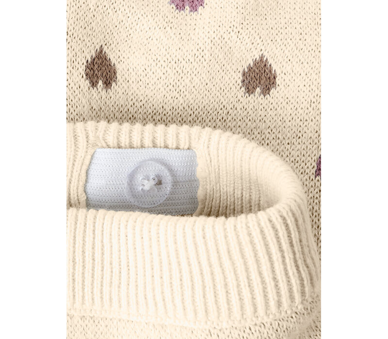 Lil' Atelier NBFSARAN KNIT PANT HEART LIL Turtledove SEPIA TINT
