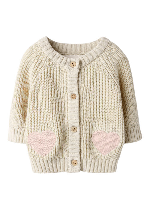 Lil' Atelier Lil' Atelier NBFEMLEN LEN LS KNIT CARD LIL Turtledove