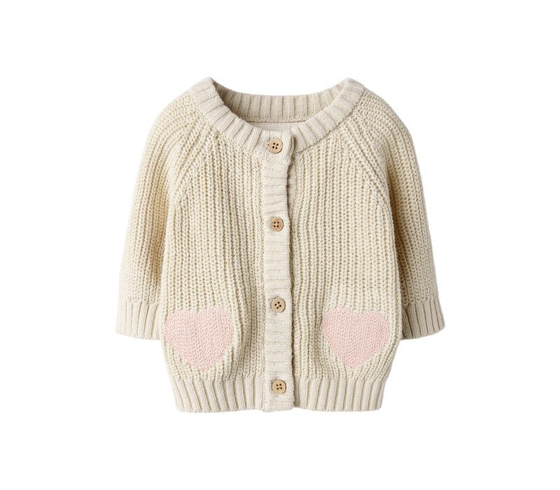 Lil' Atelier NBFEMLEN LEN LS KNIT CARD LIL Turtledove