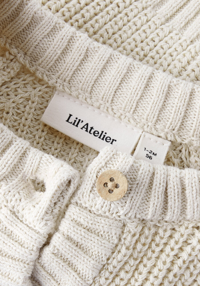 Lil' Atelier NBFEMLEN LEN LS KNIT CARD LIL Turtledove