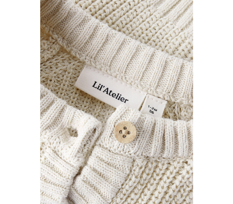 Lil' Atelier NBFEMLEN LEN LS KNIT CARD LIL Turtledove