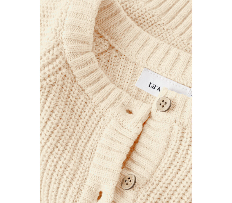 Lil' Atelier NMFEMLEN LEN LS KNIT CARD LIL Turtledove