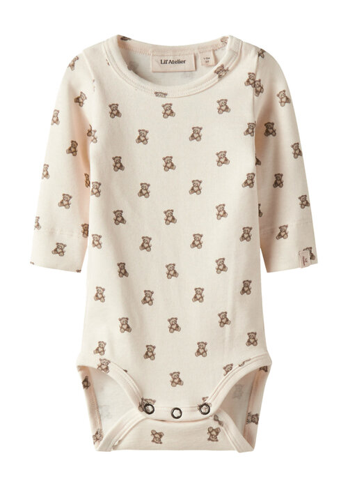 Lil' Atelier Lil' Atelier NBNGAYO ELO LS SLIM BODY LIL NOOS Turtledove TEDDYBEAR