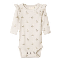 Lil' Atelier NBFGAVO EKO LS SLIM BODY LIL NOOS Pastel Parchment SWAN