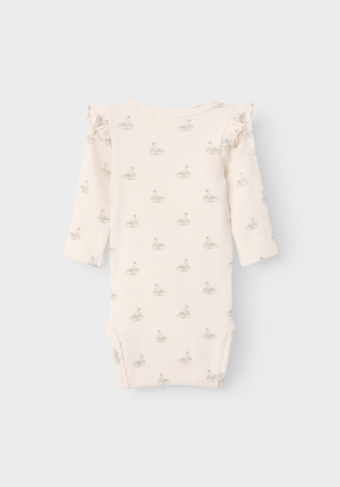 Lil' Atelier NBFGAVO EKO LS SLIM BODY LIL NOOS Pastel Parchment SWAN
