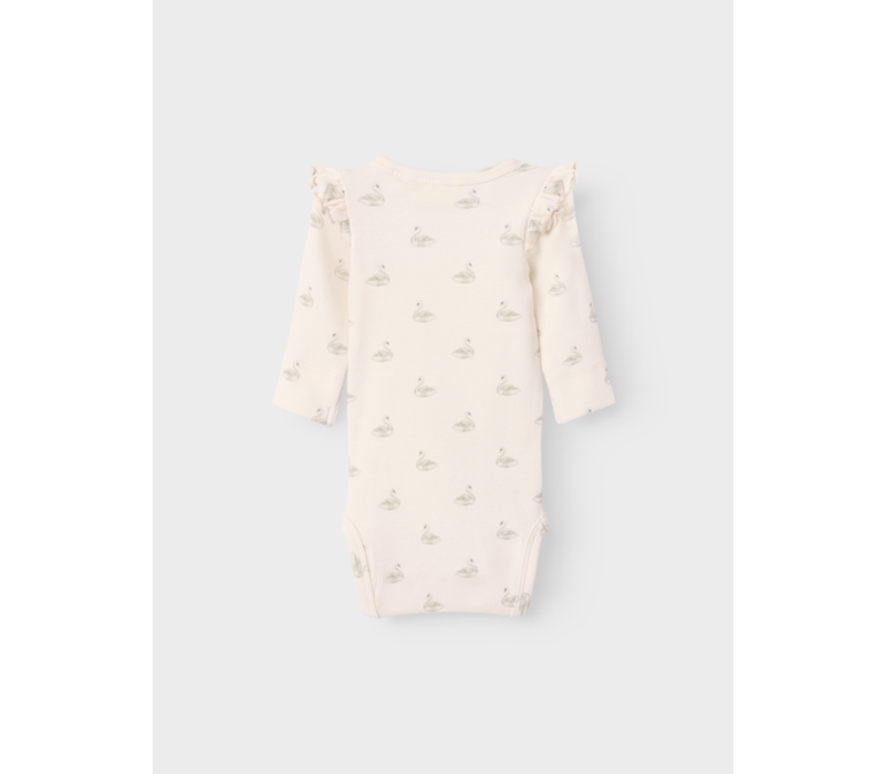 Lil' Atelier NBFGAVO EKO LS SLIM BODY LIL NOOS Pastel Parchment SWAN