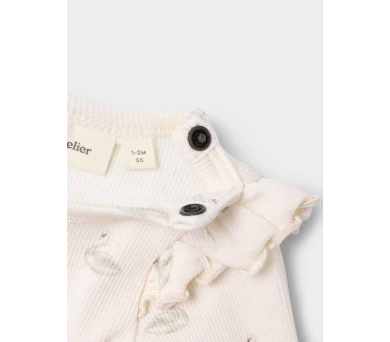 Lil' Atelier NBFGAVO EKO LS SLIM BODY LIL NOOS Pastel Parchment SWAN