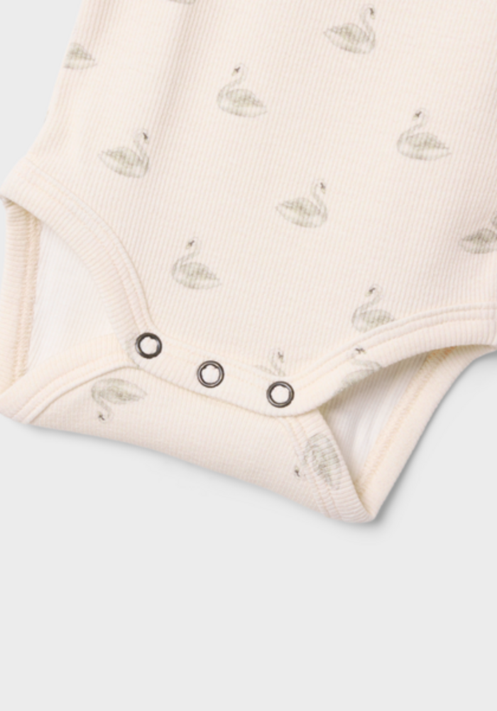 Lil' Atelier NBFGAVO EKO LS SLIM BODY LIL NOOS Pastel Parchment SWAN
