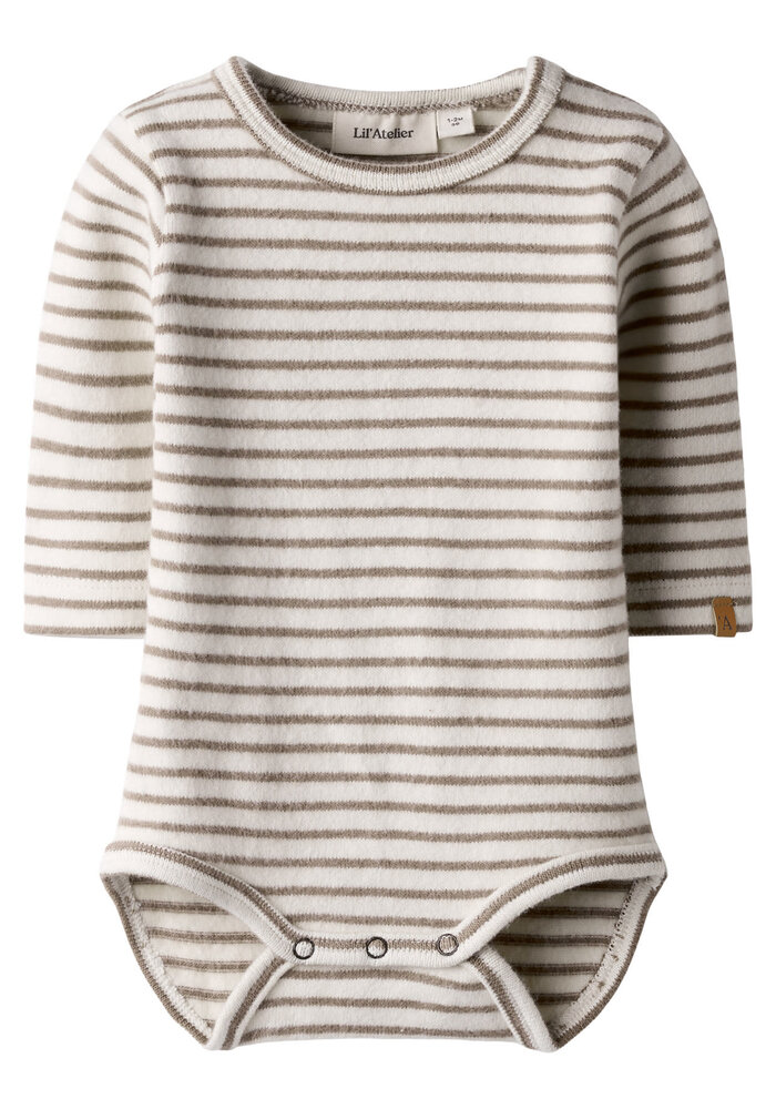 Lil' Atelier NBMTHORO KEO LS SLIM BODY LIL Turtledove SEPIA TINT