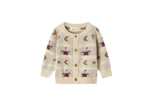 Lil' Atelier Lil' Atelier NBMLAMAI LS KNIT CARD LIL Turtledove
