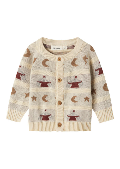 Lil' Atelier Lil' Atelier NBMLAMAI LS KNIT CARD LIL Turtledove