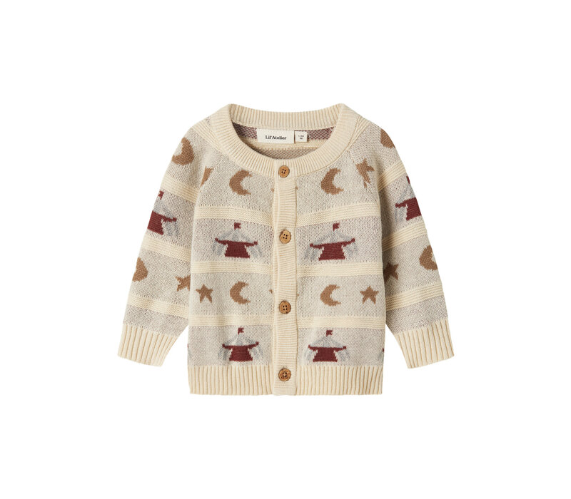 Lil' Atelier NBMLAMAI LS KNIT CARD LIL Turtledove