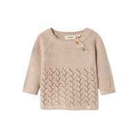 Lil' Atelier NBFOLGA LS KNIT LIL Pastel Parchment MELANGE