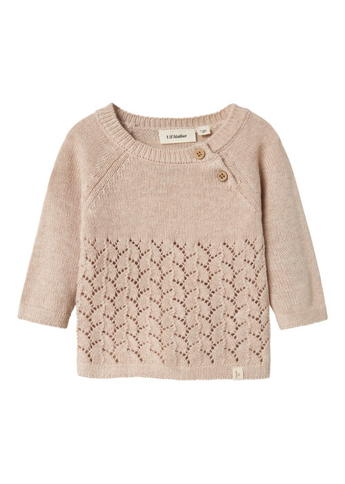 Lil' Atelier Lil' Atelier NBFOLGA LS KNIT LIL Pastel Parchment MELANGE