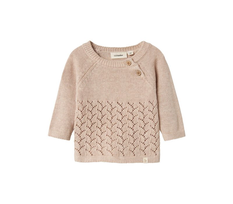 Lil' Atelier NBFOLGA LS KNIT LIL Pastel Parchment MELANGE
