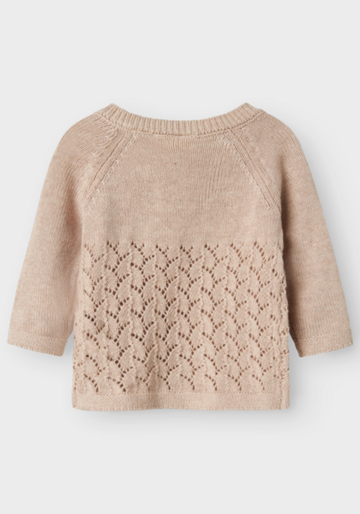 Lil' Atelier NBFOLGA LS KNIT LIL Pastel Parchment MELANGE