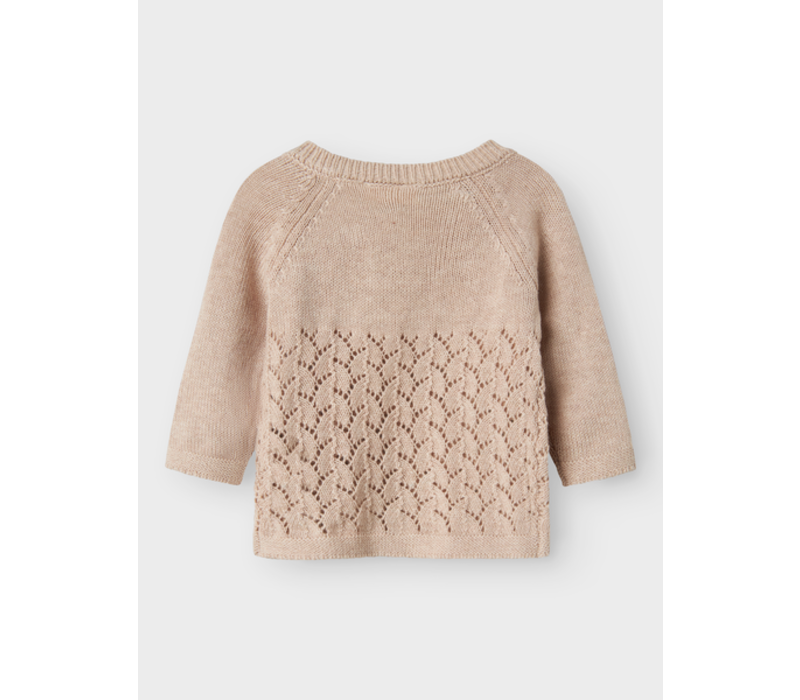 Lil' Atelier NBFOLGA LS KNIT LIL Pastel Parchment MELANGE