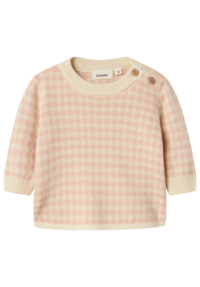 Lil' Atelier NBFNADIE LS LOOSE KNIT LIL Cameo Rose