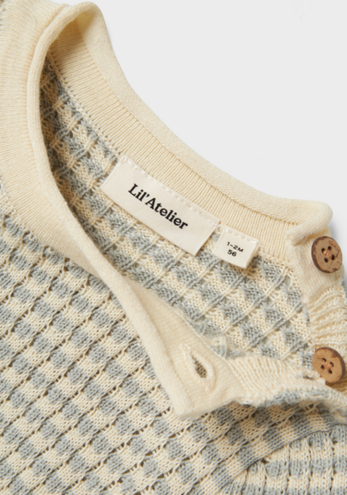 Lil' Atelier NBMNELSON LS KNIT SUIT LIL Pigeon