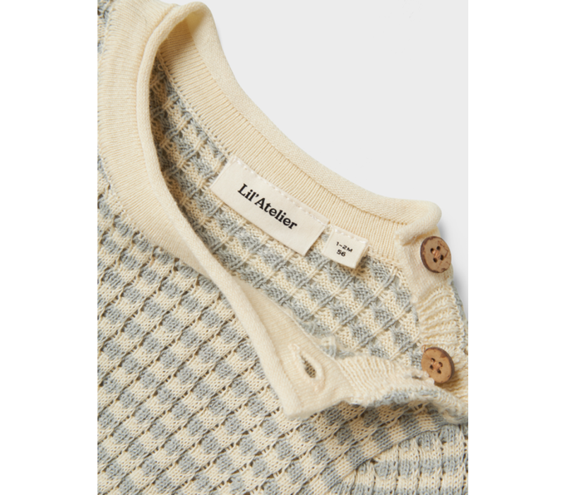 Lil' Atelier NBMNELSON LS KNIT SUIT LIL Pigeon