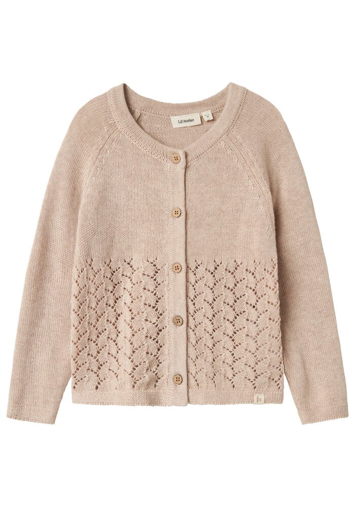 Lil' Atelier NMFOLGA LS KNIT CARD LIL Pastel Parchment MELANGE