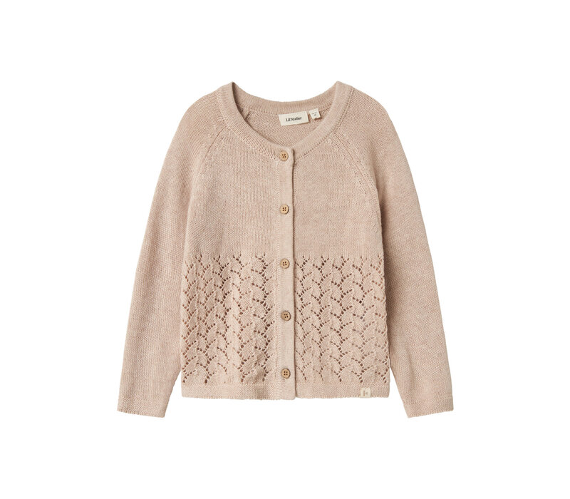 Lil' Atelier NMFOLGA LS KNIT CARD LIL Pastel Parchment MELANGE