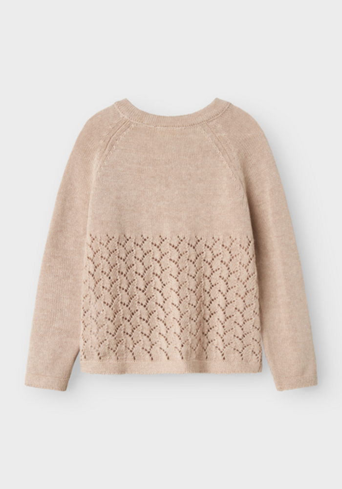 Lil' Atelier NMFOLGA LS KNIT CARD LIL Pastel Parchment MELANGE