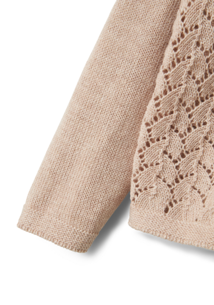 Lil' Atelier NMFOLGA LS KNIT CARD LIL Pastel Parchment MELANGE