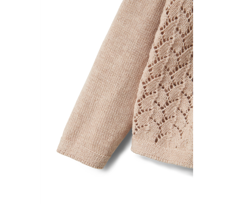 Lil' Atelier NMFOLGA LS KNIT CARD LIL Pastel Parchment MELANGE