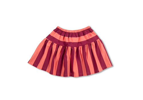 Petit Blush Petit Blush Ruffle Skirt Stripe Peach/Beaujolais