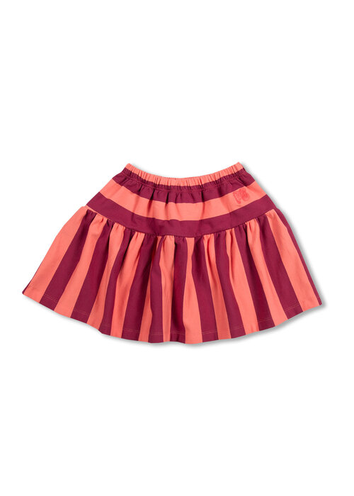 Petit Blush Petit Blush Ruffle Skirt Stripe Peach/Beaujolais