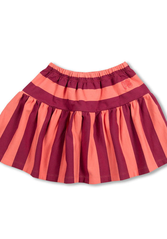 Petit Blush Ruffle Skirt Stripe Peach/Beaujolais
