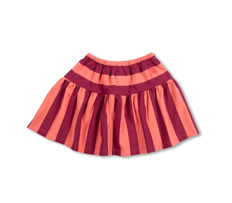 Petit Blush Ruffle Skirt Stripe Peach/Beaujolais