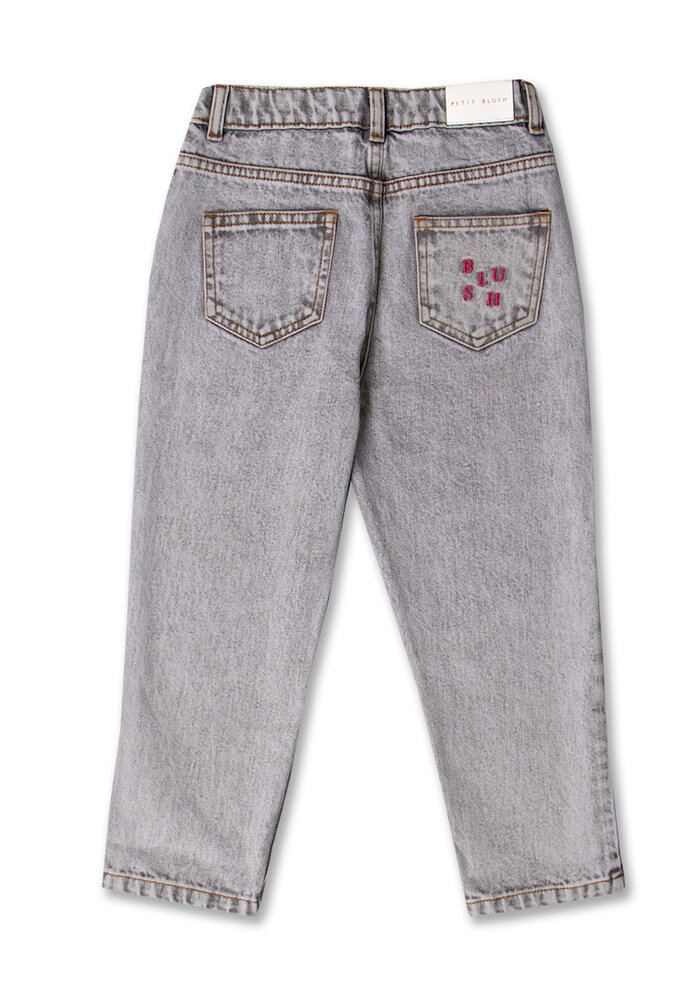 Petit Blush Baggy Fit Jeans Washed Light Grey