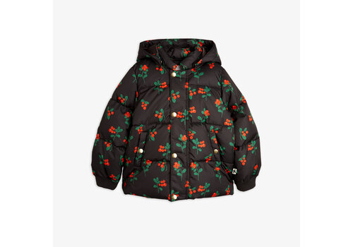 Mini Rodini Mini Rodini Lingonberries aop hooded puffer