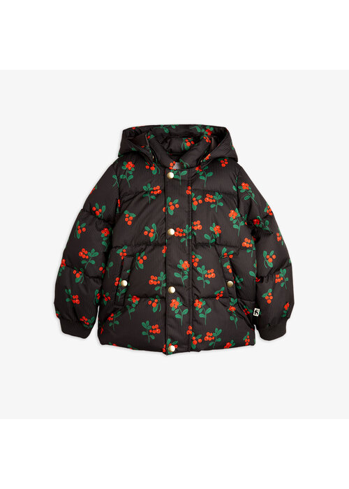 Mini Rodini Mini Rodini Lingonberries aop hooded puffer