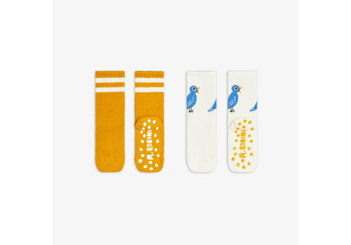 Mini Rodini Mini Rodini Bird 2-pack anti-slip socks Multi