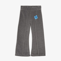 Mini Rodini Clover emb velour flared trousers Grey