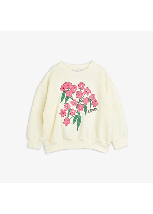 Mini Rodini Mini Rodini Alpine flowers emb sweatshirt Offwhite