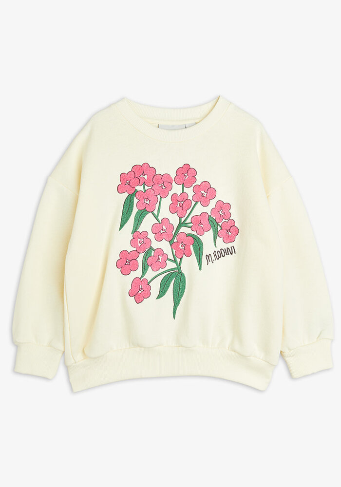 Mini Rodini Alpine flowers emb sweatshirt Offwhite