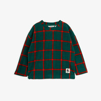 Mini Rodini Plaid aop fleece ls top Black