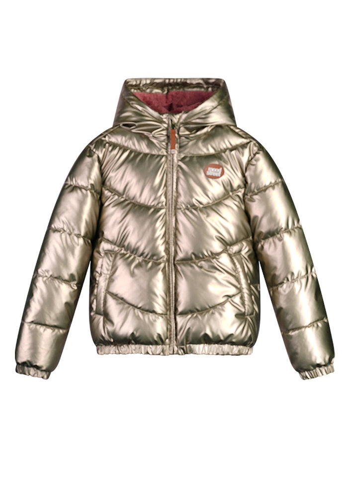Moodstreet JESSE shiny wavy-quilt jacket Gold