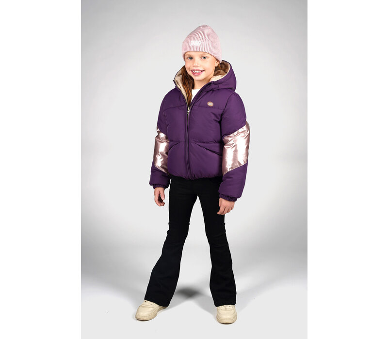 Moodstreet JONI dull & shiny combo jacket Grape