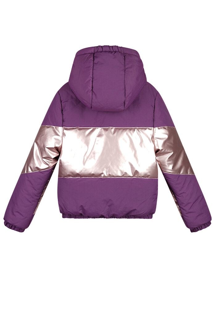 Moodstreet JONI dull & shiny combo jacket Grape