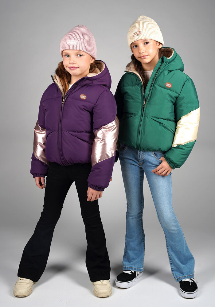 Moodstreet JONI dull & shiny combo jacket Grape