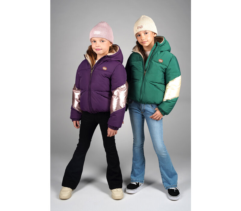Moodstreet JONI dull & shiny combo jacket Grape