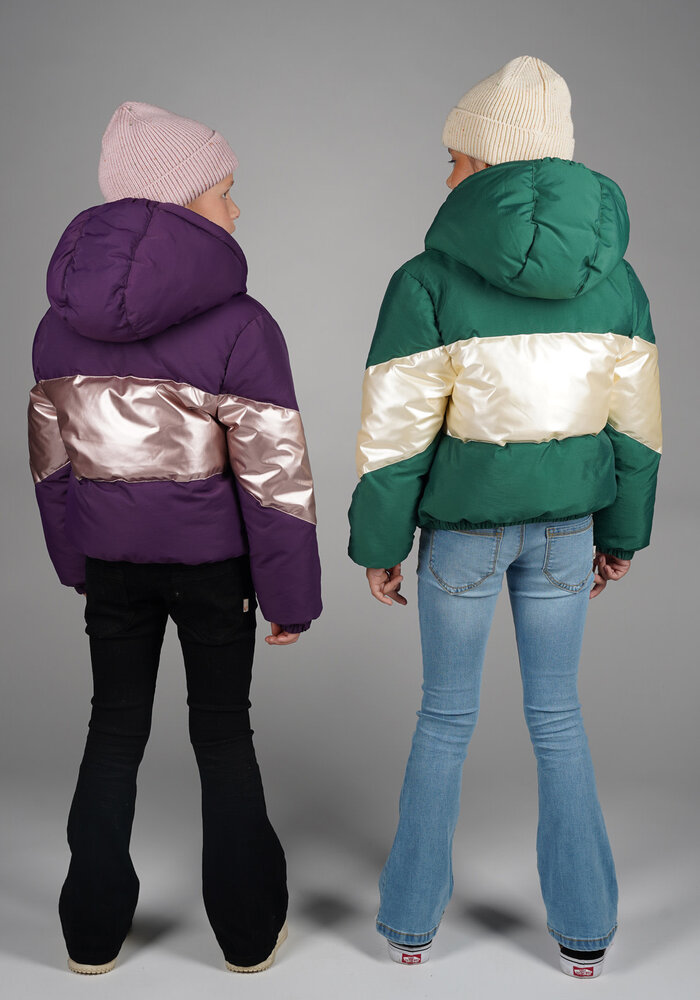 Moodstreet JONI dull & shiny combo jacket Grape