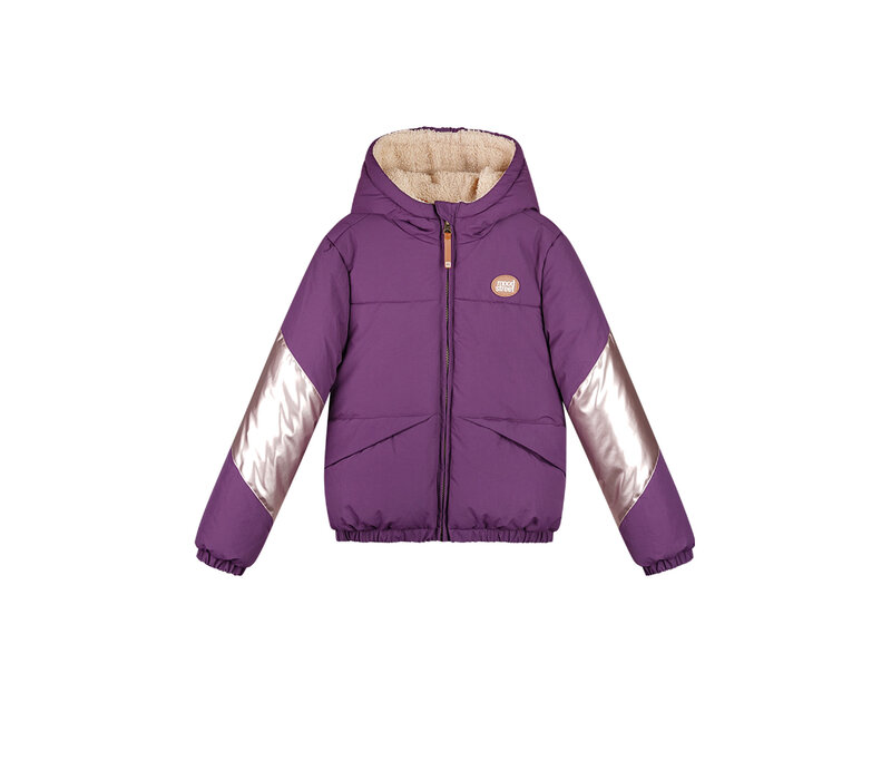 Moodstreet JONI dull & shiny combo jacket Grape