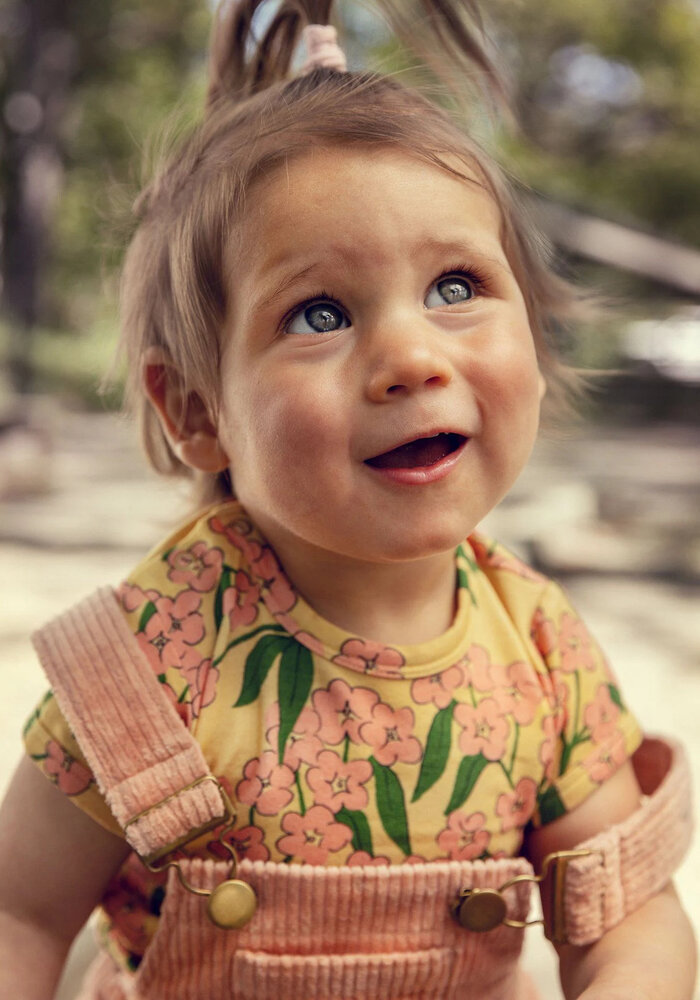 Mini Rodini Alpine flowers aop ss tee Yellow